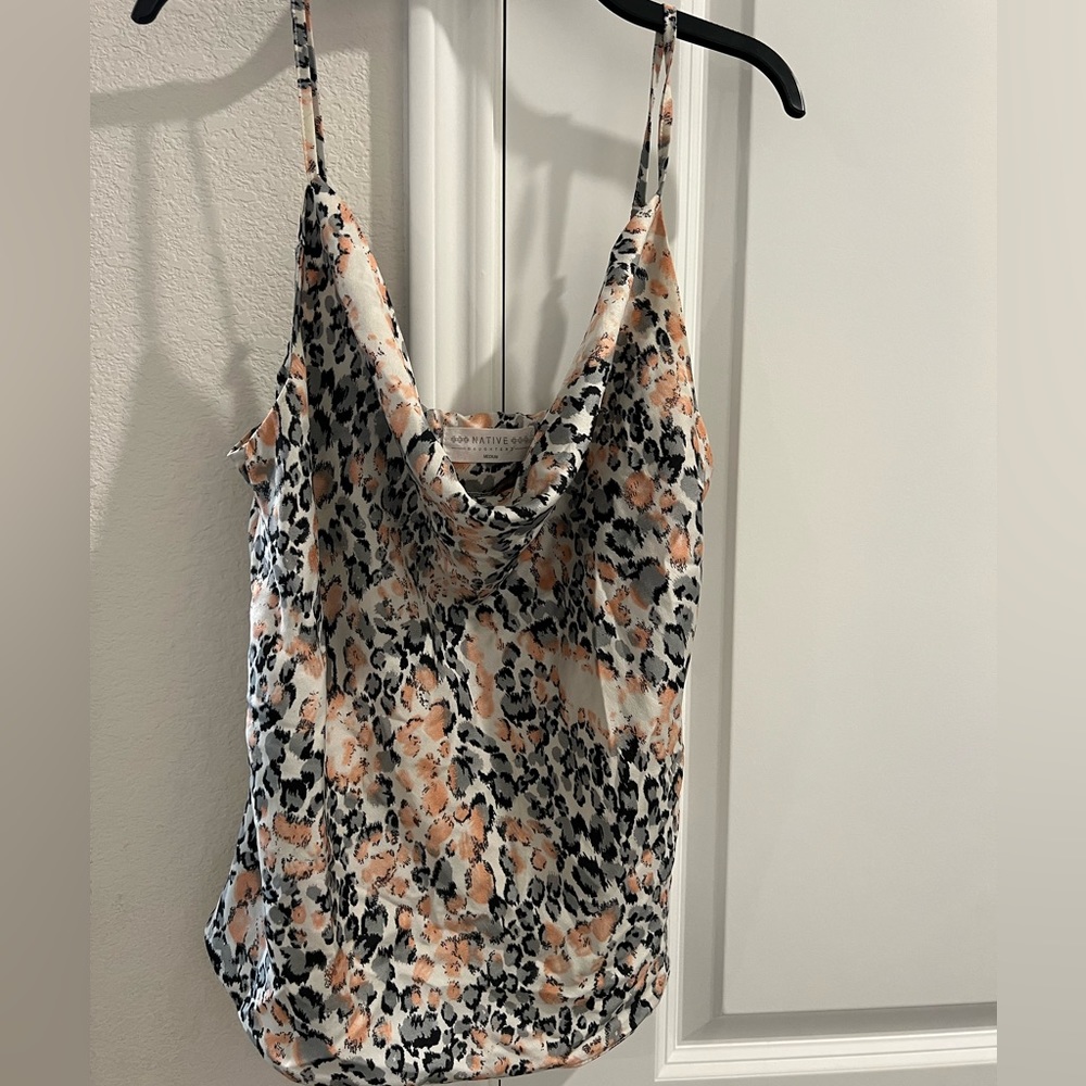 Native Daughters cami cowl neck leopard print top